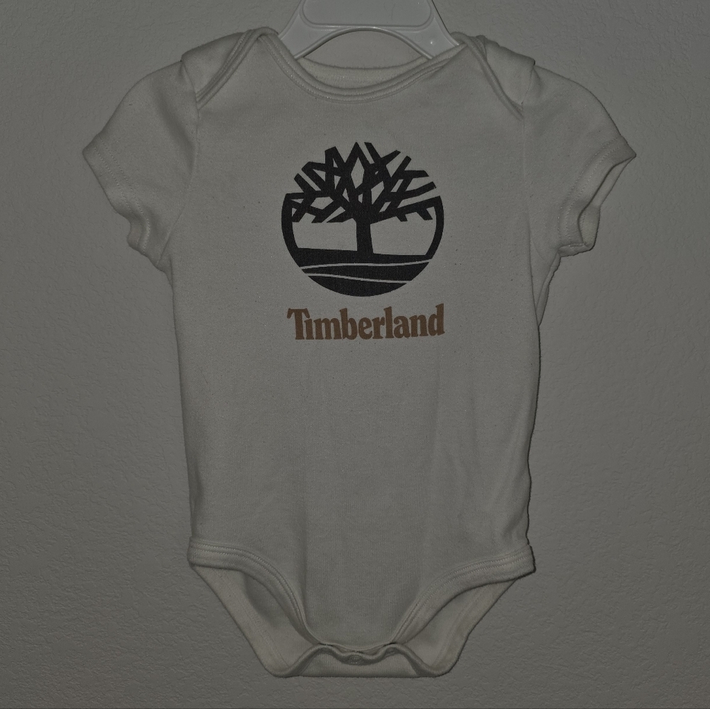 Timberland 2 Piece Set Baby Onesie in Cream